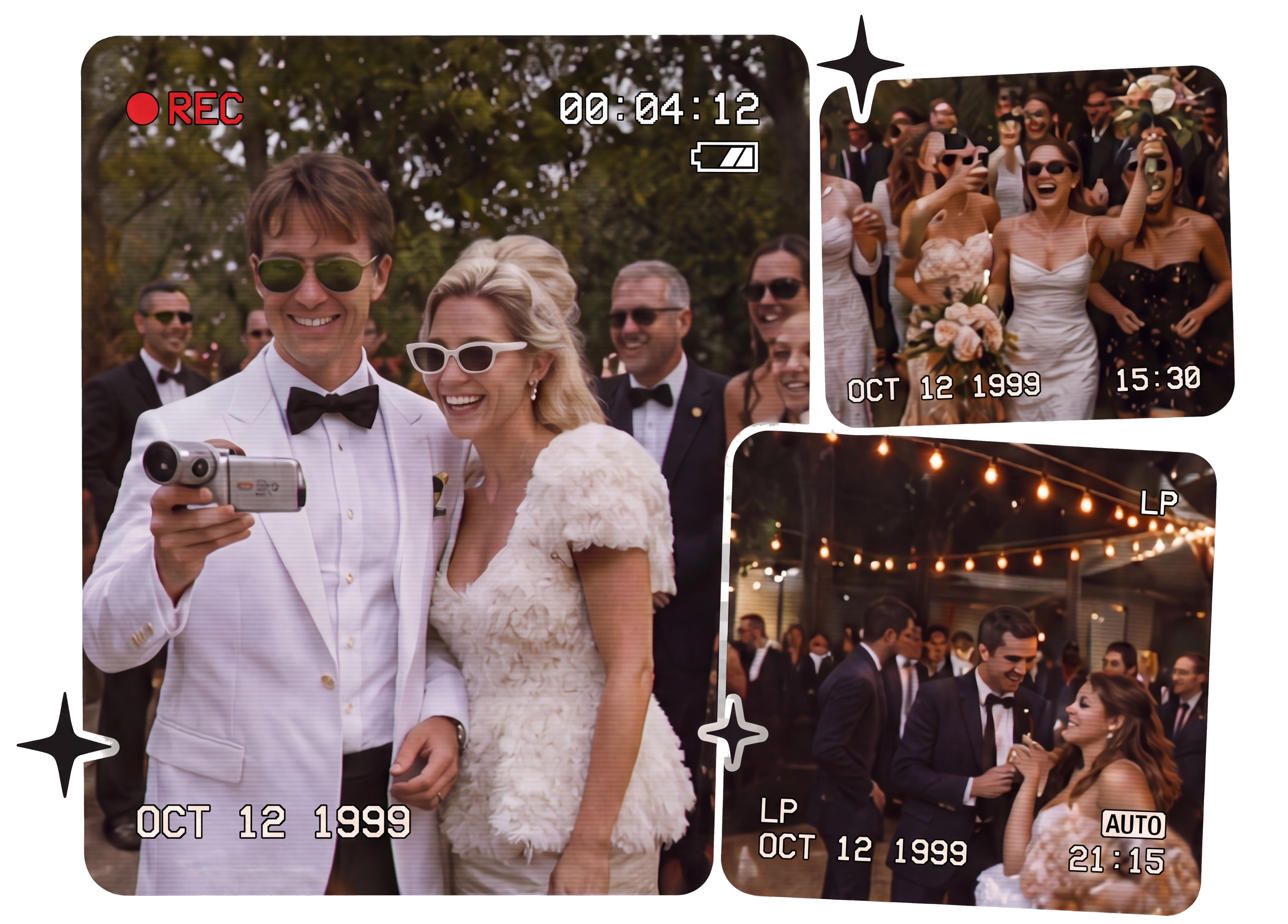 Stimmungsbild einer Hochzeit im Camcorder-Look